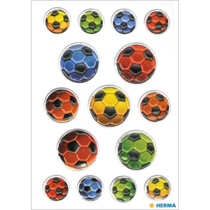 HERMA Sticker MAGIC BUNTE FUSSBÄLLE. GEPRÄGT 1