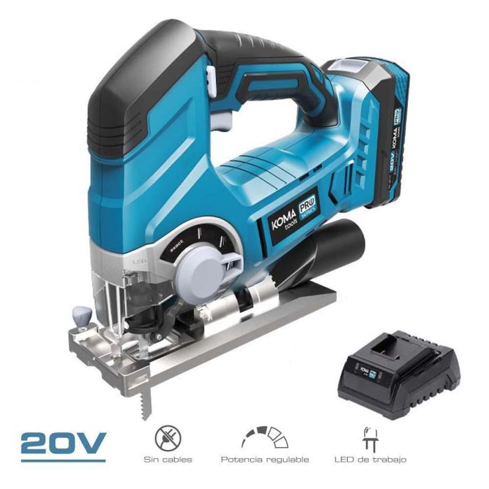Koma Tools 20v-sc-k Sierra de Calar Kit 20V con 1 Batería 2.0Ah Li-ion, Cargador, Maletín y Hoja. Velocidad Variable, Luz LED. 0 Koma Tools 20v-sc-k Sierra de Calar Kit 20V con 1 Batería 2.0Ah Li-ion, Cargador, Maletín y Hoja. Velocidad Variable, Luz LED. 0