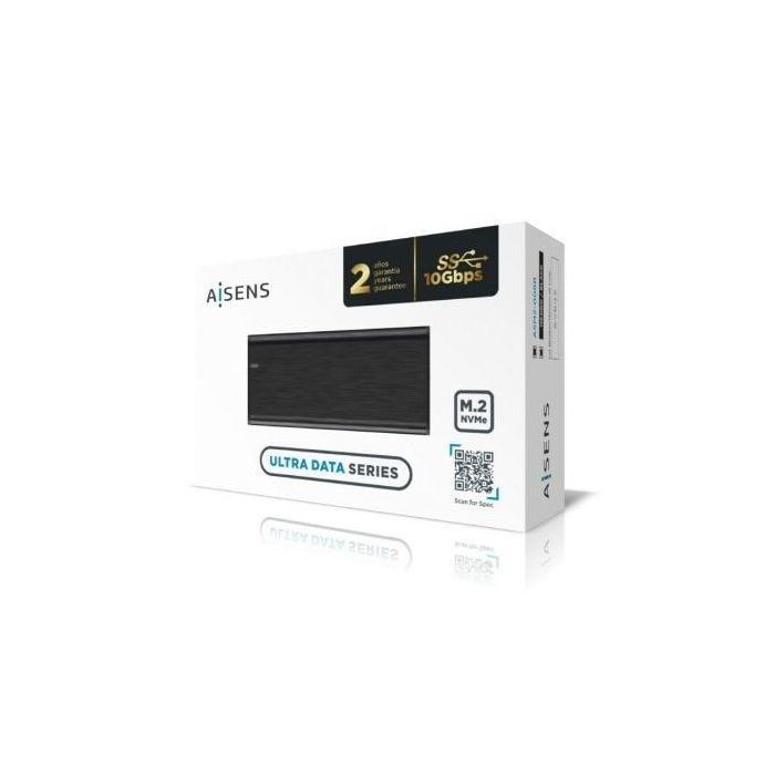 Aisens Caja Externa M.2 NVMe a USB 3.2 Gen2, Aluminio, Compatible con SSD M.2 NVMe (B+M/M), Hasta 10Gbps, 2242/2260/2280 4