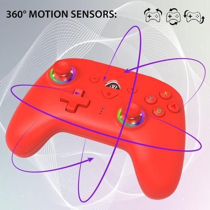 Controlador inalámbrico - SUBSONIC - Switch 2 / Switch - LED programables - Vibraciones - Giroscopio - Rojo 2 Controlador inalámbrico - SUBSONIC - Switch 2 / Switch - LED programables - Vibraciones - Giroscopio - Rojo 2