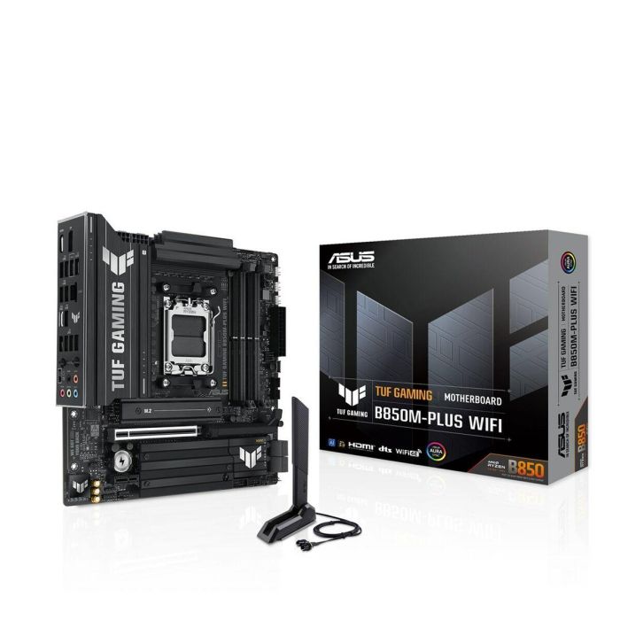 ASUS TUF GAMING B850M-PLUS WiFi Placa Base micro ATX AMD B850 Zócalo AM5 DDR5 para Ryzen 7000/8000/9000 Series Wi-Fi 6E BT 5.3 6