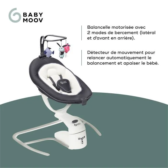 Babymoov Swoon Motion Columpio de Zinc con 5 Velocidades de Balanceo, 2 Modos y 3 Posiciones de Inclinación 2