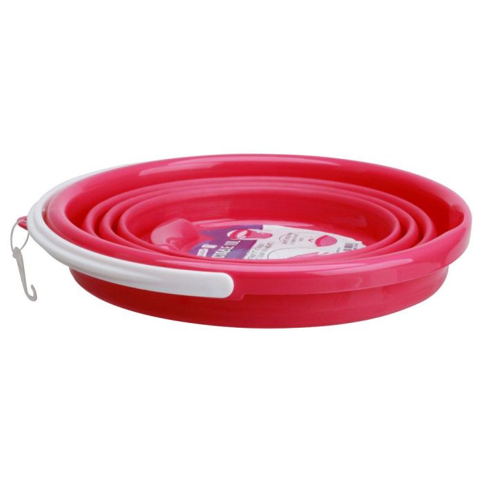 Je cherche une Idee Cubo Plegable 10 L Plástico y Silicona Colores Surtidos Ideal para el Hogar y Exterior 3