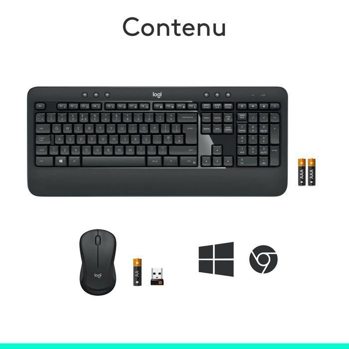 Logitech MK540 Advanced Combo Teclado y Ratón Inalámbrico Unifying, Diseño FR, Tamaño Completo, Resistente a Salpicaduras 10
