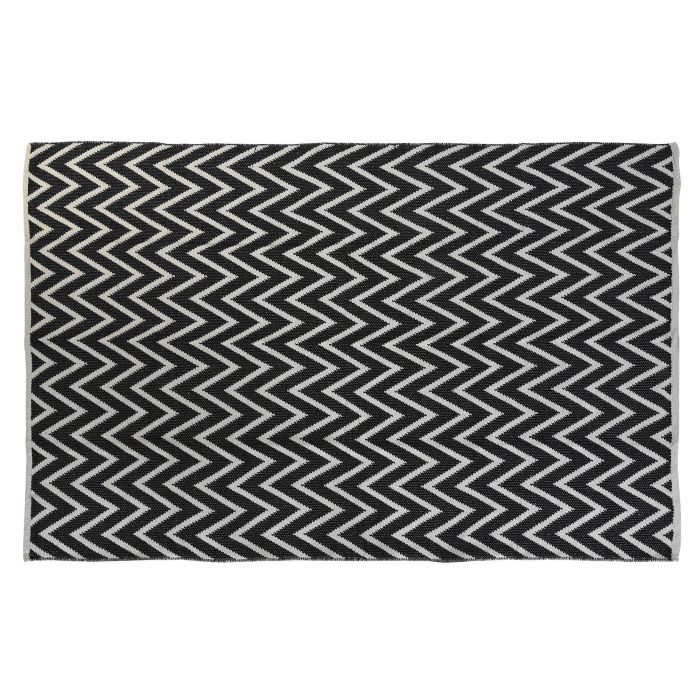 DKD Home Decor Alfombra Urban Bicolor Zigzag, Diseño Geométrico, Algodón y Poliéster, 120 x 180 cm, 1 cm Grosor, 1300 gsm