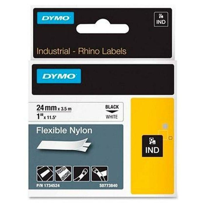 Cinta Laminada para Rotuladoras Dymo Rhino Negro Blanco (5 Unidades) 1