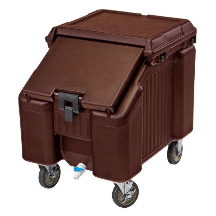 CAMBRO - ICS100L-131 - Carro para conservar y transportar hielo - bajo con 2 ruedas giratorias y 2 con freno 46 kg - 77 x 57 x 73 cm - Castaño oscuro