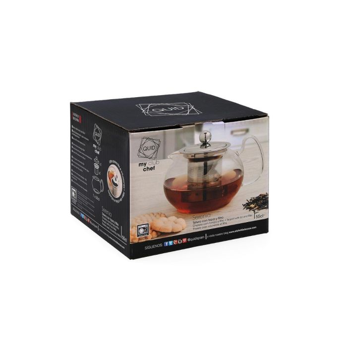 Quid Tetera Vidrio Filtro Inox Serenia 0,55 L Transparente Apto Microondas 3 Quid Tetera Vidrio Filtro Inox Serenia 0,55 L Transparente Apto Microondas 3