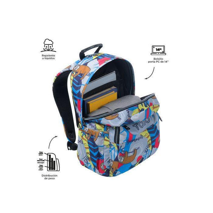 Totto Mochila Acuareles Lazel (33x44x14) - 20L, MA04ECO021-2416N-6YB, adaptable a carro y espalda 3