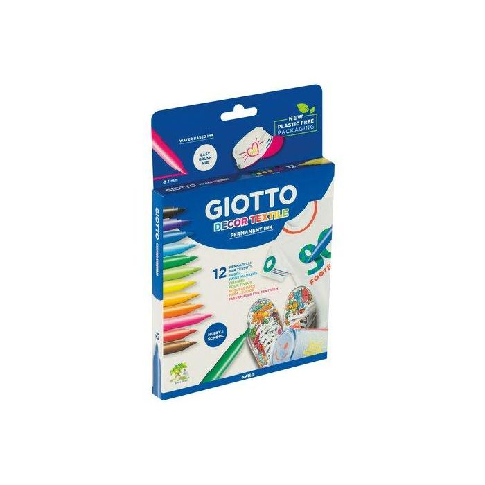 Giotto Rotuladores Decor Textil Permanentes Estuche 12 Ud Colores Surtidos