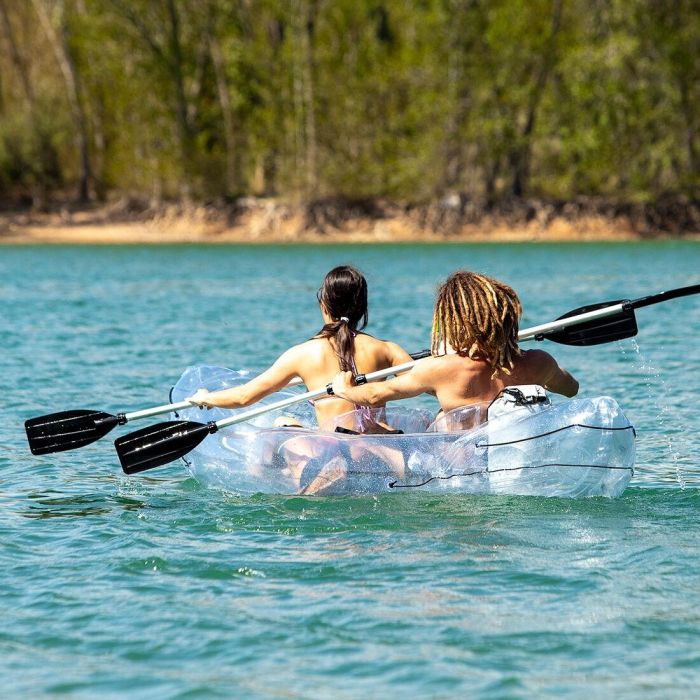 Kayak Hinchable Transparente con Accesorios Paros InnovaGoods 312 cm 2 plazas 2