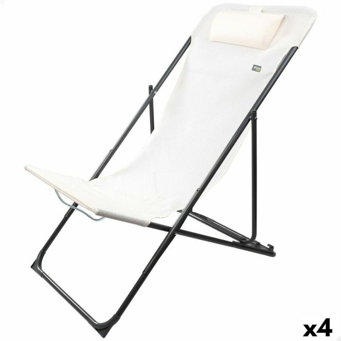 Tumbona reclinable Aktive Blanco 53 x 87 x 78 cm (4 Unidades) Tumbona reclinable Aktive Blanco 53 x 87 x 78 cm (4 Unidades)