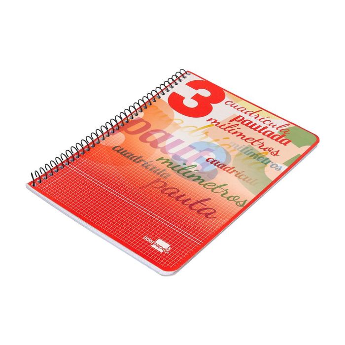 Cuaderno Espiral Liderpapel Cuarto Pautaguia Tapa Blanda 40H 75 gr Cuadro Pautado 3 mm Con Margen Colores Surtidos 10 unidades 6