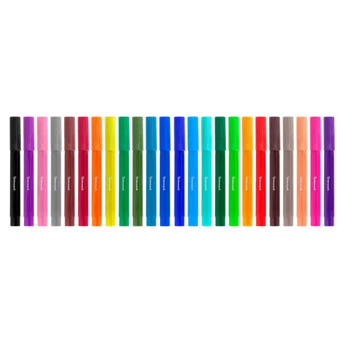 Liderpapel Rotulador Jumbo Caja 24 Unidades Colores Surtidos Punta Gruesa Tinta Lavable 7