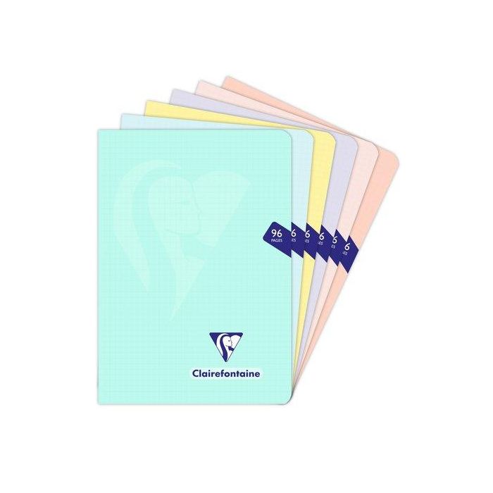 Libreta Clairefontaine Poliprolileno A5 Cm 48 Hjs. 5X5 Colores Pastel (Set de 10)