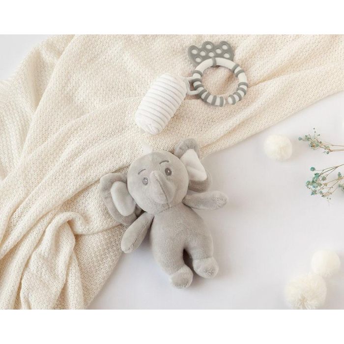 KioKids Peluche Sonajero Elefante Mordedor Colgable Juguete Sensorial Suave Poliéster Gris Bebés +0 Meses Dolci Amici 0 KioKids Peluche Sonajero Elefante Mordedor Colgable Juguete Sensorial Suave Poliéster Gris Bebés +0 Meses Dolci Amici 0