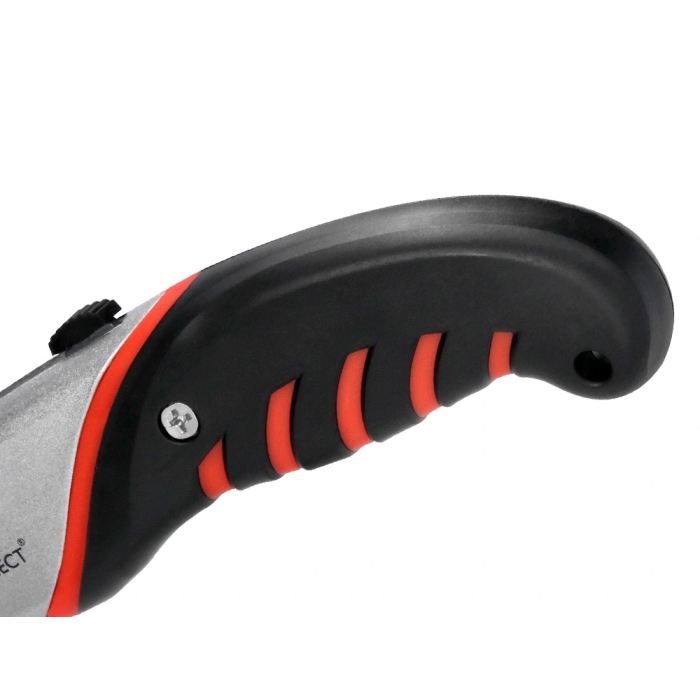 Q-connect XD-8300 Cúter Metálico de Aleación de Aluminio Ancho, Cuchilla 19 mm, Mango Caucho, Incluye 2 Cuchillas Repuesto, Blíster 1 Unidad 4