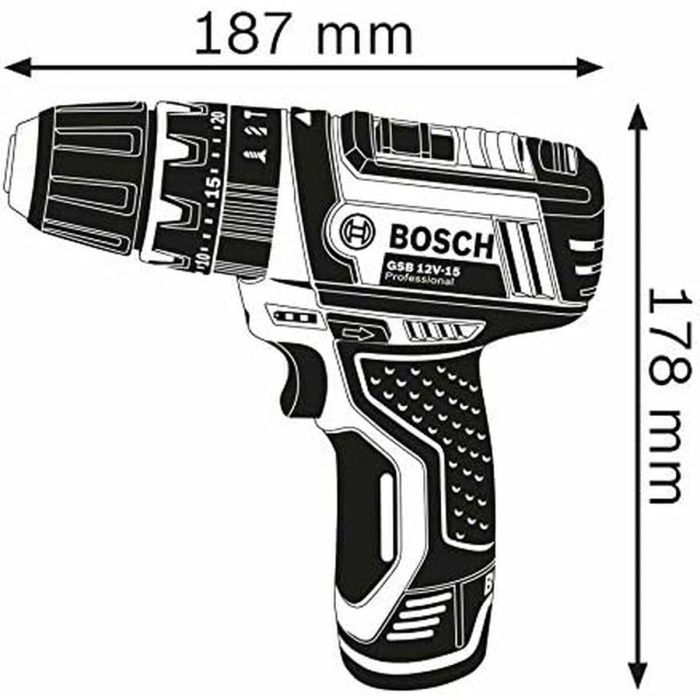 Bosch Professional Taladro-destornillador de impacto GSB 12V-15, sin batería - 06019B6901 10