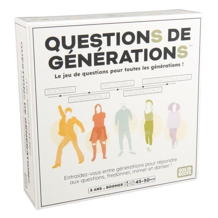 Spinmaster SPI6074217 Preguntas Generacionales - Juego de mesa con 2000 preguntas y 100 retos, a partir de 8 años