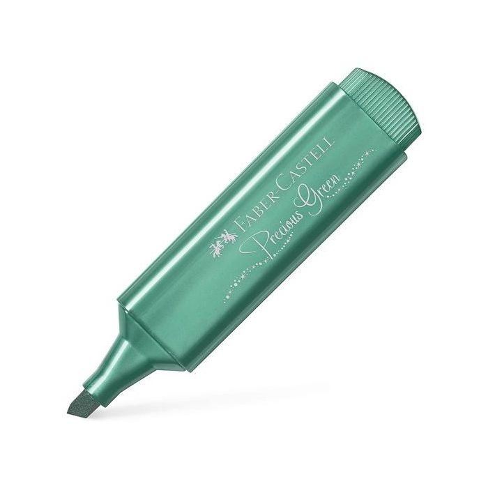 Faber Castell Marcador Textliner 46 Metálico Verde (10 Unidades) Subrayador Fluorescente de Tinta Brillante (10 Unidades)