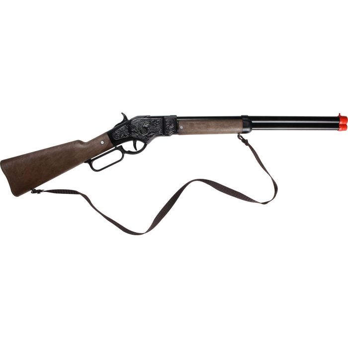 Gonher Plata 99/0 Rifle Vaquero de Metal con 8 Tiros, usa fulminantes de 12 tiros, para edades de 3 años en adelante 1
