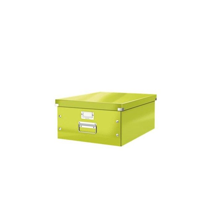 Caja Para Almacenamiento Leitz Click&Store 85% Carton Reciclado 29 Litros Grande 369X200X484 Mm Verde