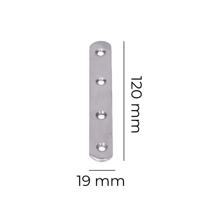 Placa acero inox 125x19x2mm 1