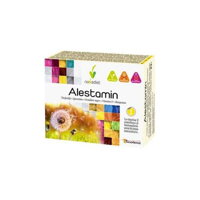 NOVADIET Alestamin 30Vcaps. Apoyo Inmune y Alergia Primaveral con Quercetina, Vitamina D y Manganeso Sin Gluten Ni Lactosa