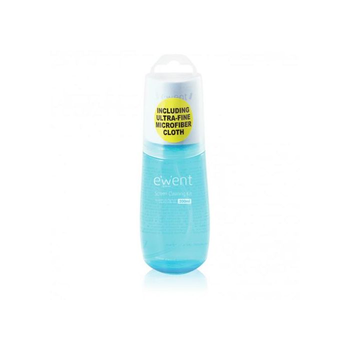 Ewent EW5671 Kit de Limpieza Líquido para Pantallas y Plásticos, 200ml con Paño Microfibra Antibacteriano, Sin Alcohol 0 Ewent EW5671 Kit de Limpieza Líquido para Pantallas y Plásticos, 200ml con Paño Microfibra Antibacteriano, Sin Alcohol 0