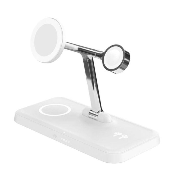 HYPER HJ3004WHGL cargador de dispositivo móvil Auriculares, Smartphone, Reloj inteligente Plata, Blanco CC, USB Cargador inalámbrico Carga rápida Interior HYPER HJ3004WHGL cargador de dispositivo móvil Auriculares, Smartphone, Reloj inteligente Plata, Blanco CC, USB Cargador inalámbrico Carga rápida Interior