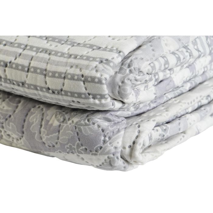 Colcha Cottage DKD Home Decor Beige Gris 270 x 1 x 270 cm 2