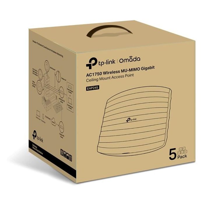 TP-Link Omada EAP245 V3 Access Point Inalámbrico Doble Banda AC1750Mbps Wi-Fi 5 Pack 4