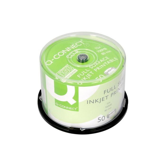 Cd-R Q-Connect Con Superficie 100% Imprimible Para Inkjet Capacidad 700Mb Duracion 80Minvelocidad 52X Bote De 50 Unid 1