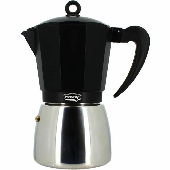 Menastyl 3935072 Cafetera italiana de aluminio para 12 tazas, compatible con todo tipo de fuegos e inducción Menastyl 3935072 Cafetera italiana de aluminio para 12 tazas, compatible con todo tipo de fuegos e inducción