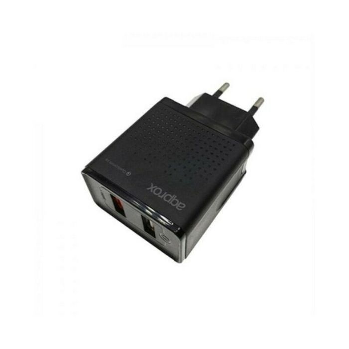 Cargador de Pared approx! APPUSBWALLQC Negro 18 W Cargador de Pared approx! APPUSBWALLQC Negro 18 W