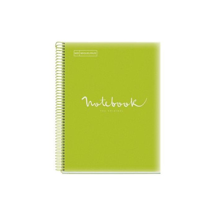 Bloc Miquelrius Emotions Notebook 5 Micro.Tapa Pp A4 120H 90G Cuadric.5X5 Lima (Set de 5)