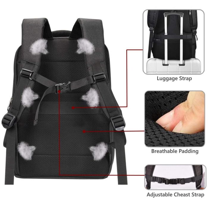 Ewent EW2526 Mochila para Portátil 15.6" Ergonómica con Salida USB, Compartimentos Organizadores y Correa Carro Negro 2 Ewent EW2526 Mochila para Portátil 15.6" Ergonómica con Salida USB, Compartimentos Organizadores y Correa Carro Negro 2