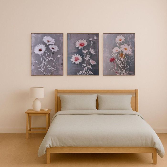Cuadro Flores Versa 40x60 cm - Lienzo (3 Unidades) 3 Cuadro Flores Versa 40x60 cm - Lienzo (3 Unidades) 3