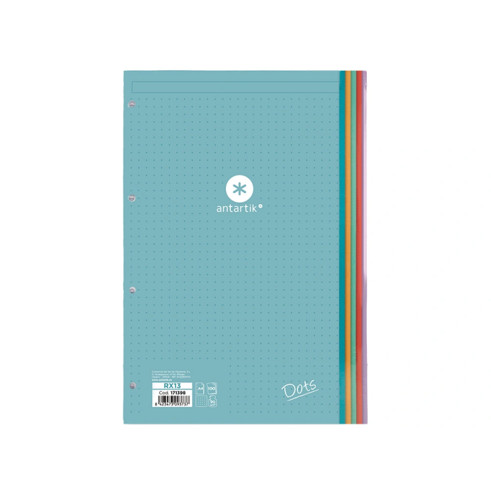 Antartik Recambio A4 100 Hojas 90gr Puntos 4 Taladros Bandas de 5 Colores 1 Antartik Recambio A4 100 Hojas 90gr Puntos 4 Taladros Bandas de 5 Colores 1