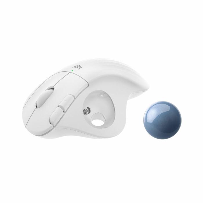 Ratón Trackball Inalámbrico por Bluetooth Logitech ERGO M575/ Hasta 2000 DPI/ Blanco Crudo