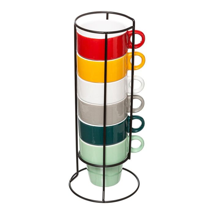 Five Simply Smart Juego de 6 tazas con soporte colores surtidos 0 Five Simply Smart Juego de 6 tazas con soporte colores surtidos 0
