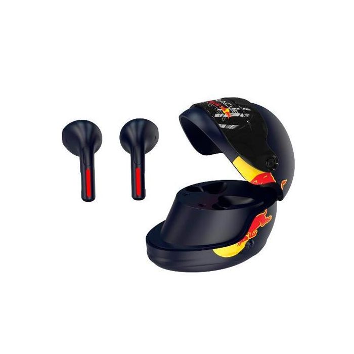 Red Bull Racing Auriculares In-Ear TWS Turbo Inalámbricos Bluetooth con Cancelación de Ruido ENC y Estuche de Carga Azul
