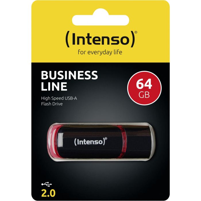 Intenso Stick USB 2.0 de 64GB - Tipo A Negro y Rojo