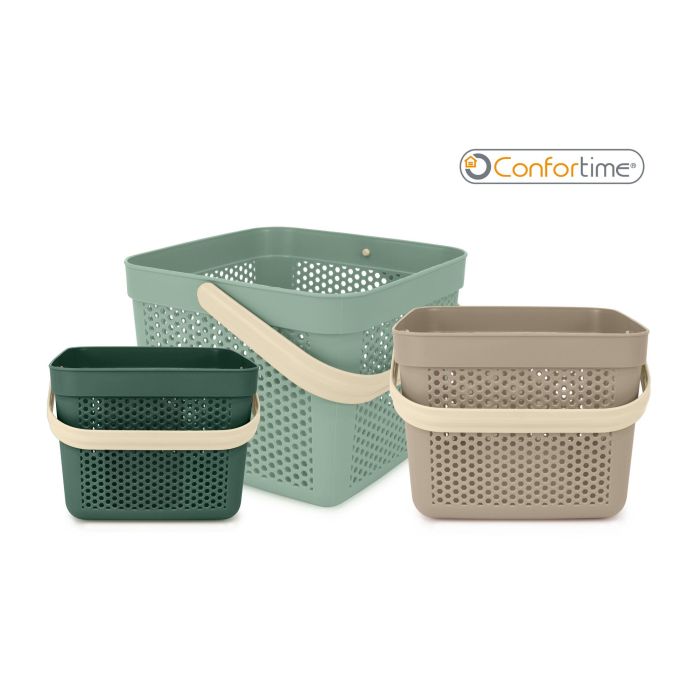 Cesta Multiusos Plástico 23.5 x 23.5 x 18.5 cm - Confortime (24 Unidades) 1 Cesta Multiusos Plástico 23.5 x 23.5 x 18.5 cm - Confortime (24 Unidades) 1