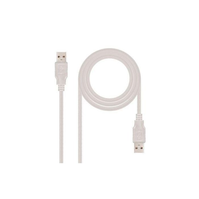 Nanocable Cable USB 2.0 con Conectores Tipo A Macho (A-M-A-M) 1 Metro Color Beis RoHS y 100% Testado Nanocable Cable USB 2.0 con Conectores Tipo A Macho (A-M-A-M) 1 Metro Color Beis RoHS y 100% Testado