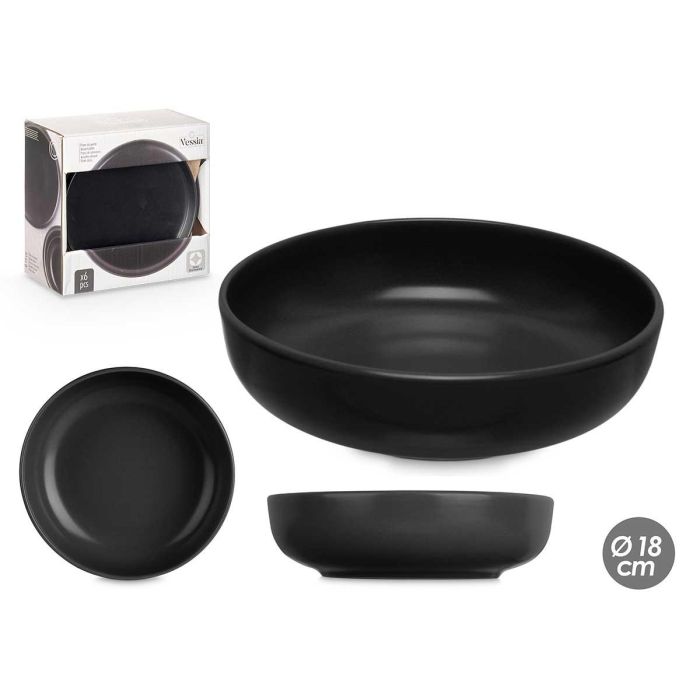 Plato Hondo Gres Negro 18 cm - Vessia (36 Unidades) Plato Hondo Gres Negro 18 cm - Vessia (36 Unidades)