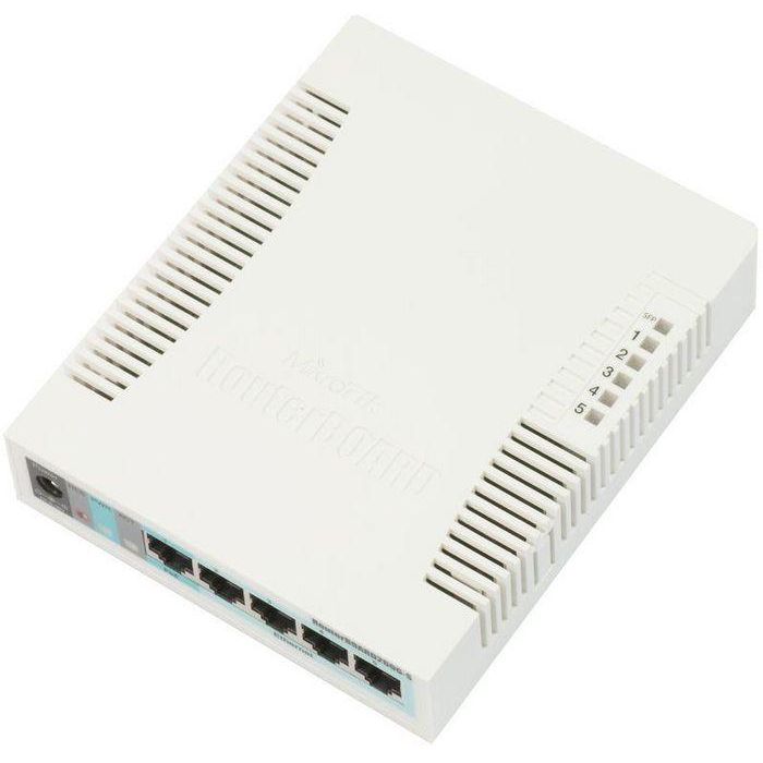 Mikrotik CSS106-5G-1S Conmutador Inteligente SwOS | 5 Puertos Gigabit Ethernet RJ45 + 1 Puerto SFP con PoE Pasivo