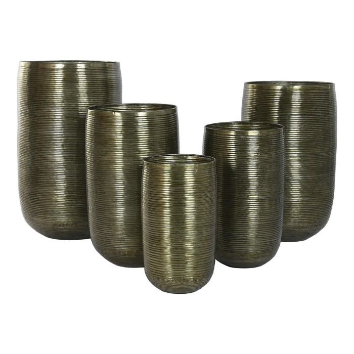 Macetero Home ESPRIT Cobre Aluminio Moderno 50 x 50 x 89 cm 51,5 x 51,5 x 91 cm (5 Unidades)