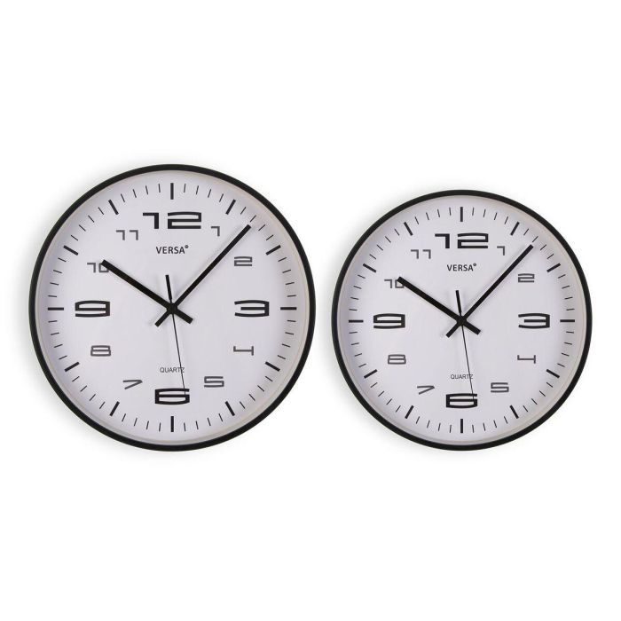 Reloj de Pared Versa Negro Plástico 30 x 30 x 4 cm 1