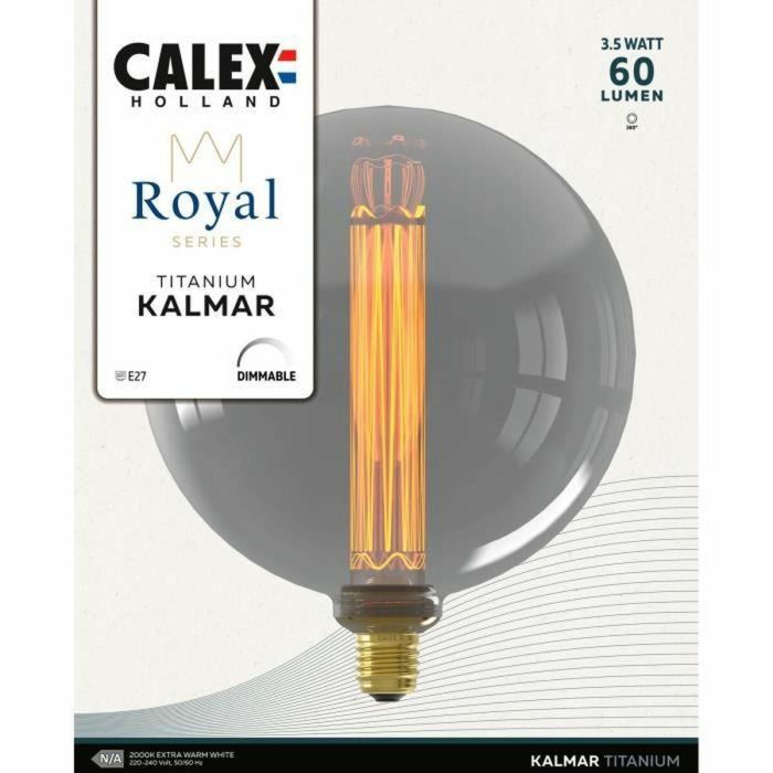 Bombilla LED E27 - CALEX - ROYAL KALMAR - Filamento - 3,5 W - 60 lm - 2000 K - Regulable - Titanio 4